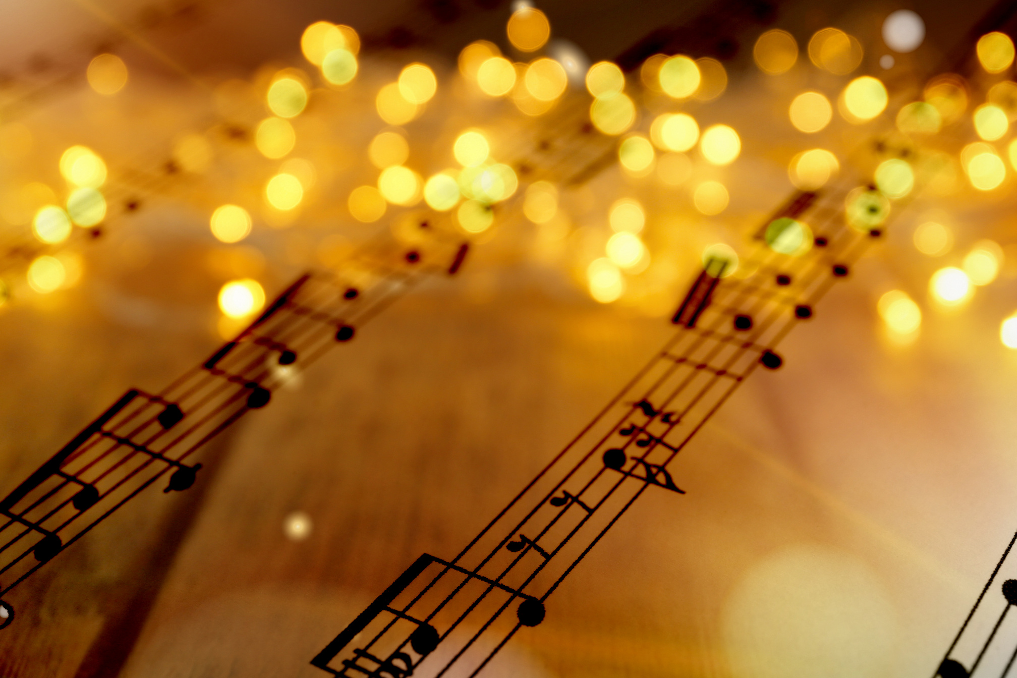 Sheet with Music Notes as Background, Closeup